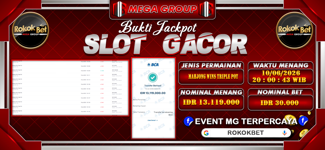 Bukti JP situs Rokokbet hari Rabu, 10 Juni 2026