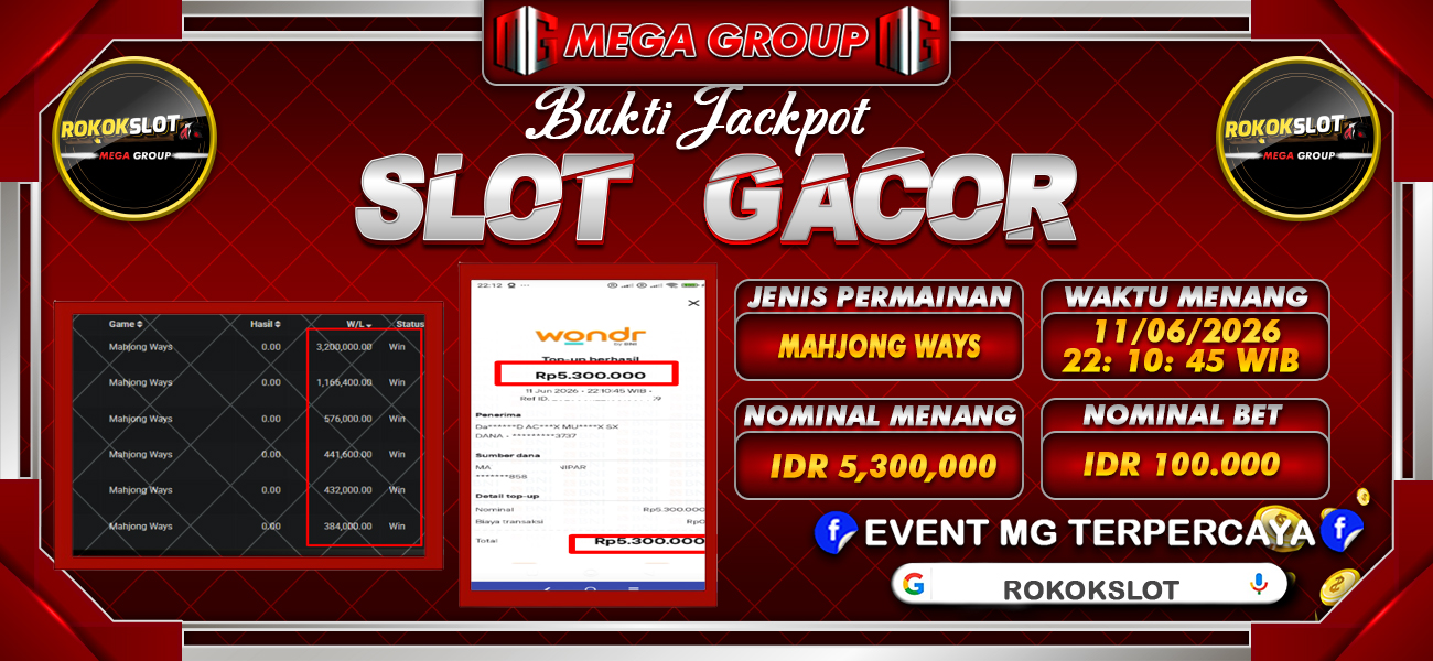 Bukti JP situs Rokokslot hari Kamis, 11 Juni 2026